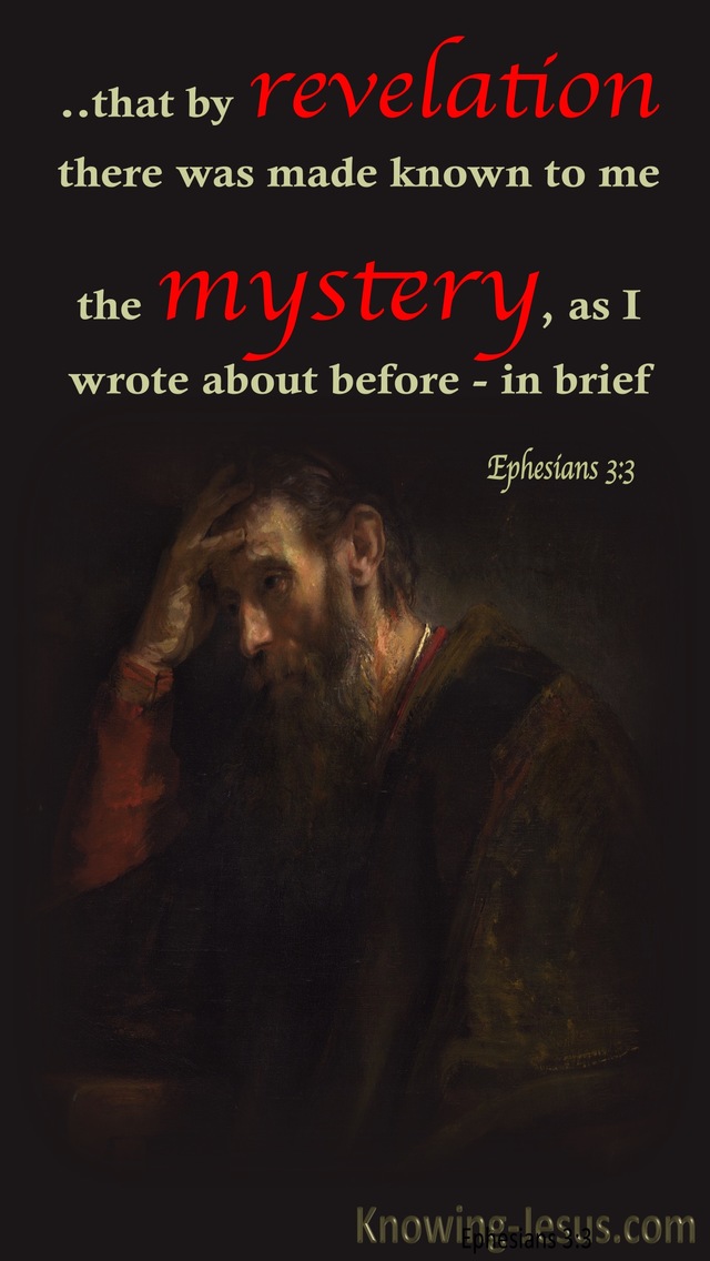 Ephesians 3:3 By Revelation Was Made Known The Mystery (red)